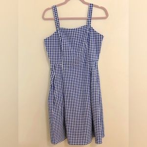 Esley Mod Retro Dress Vintage Gingham Blue White size L women’s Large